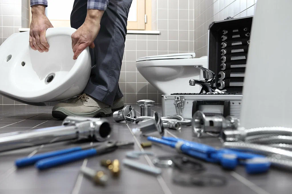 Plumbing tools prepared for a bathroom repair in Plantation
